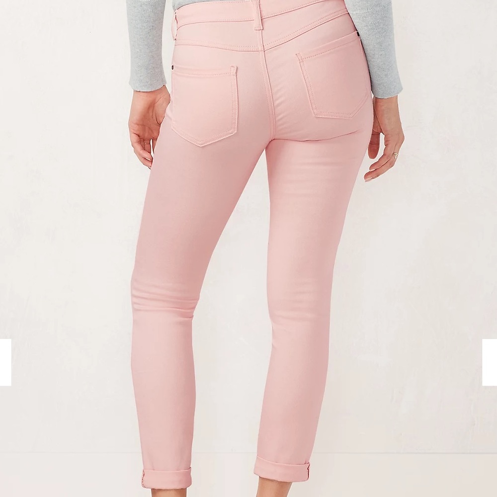 Pink Lauren Conrad Cuffed Skinny Mid-Rise Jeans